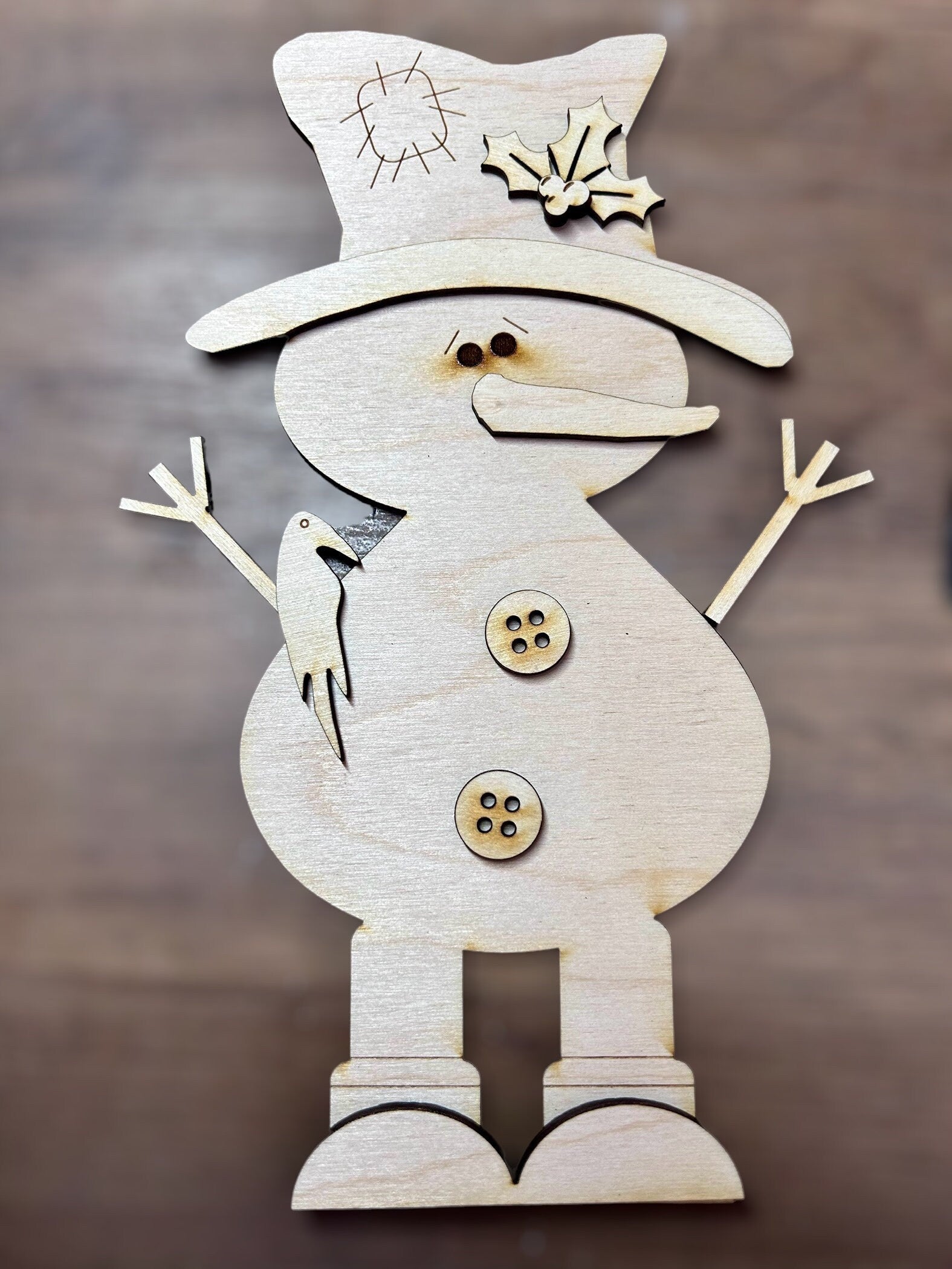 Hillbilly Snowman Shelf Sitter Unpainted/ Unassembled DIY Kit (Do it yourself)