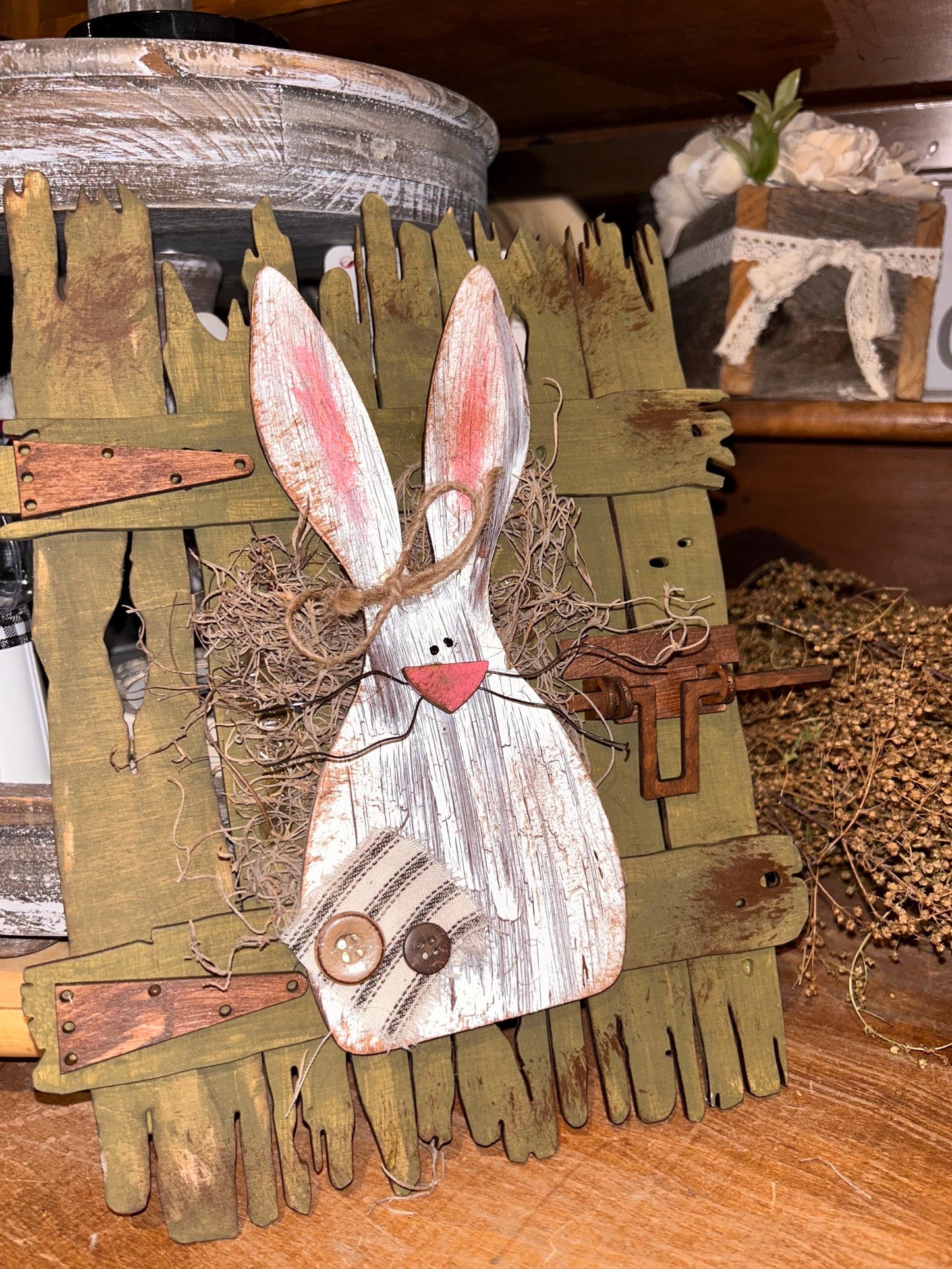 Rustic bunny fence Unpainted/ Unassembled DIY (Do it yourself)