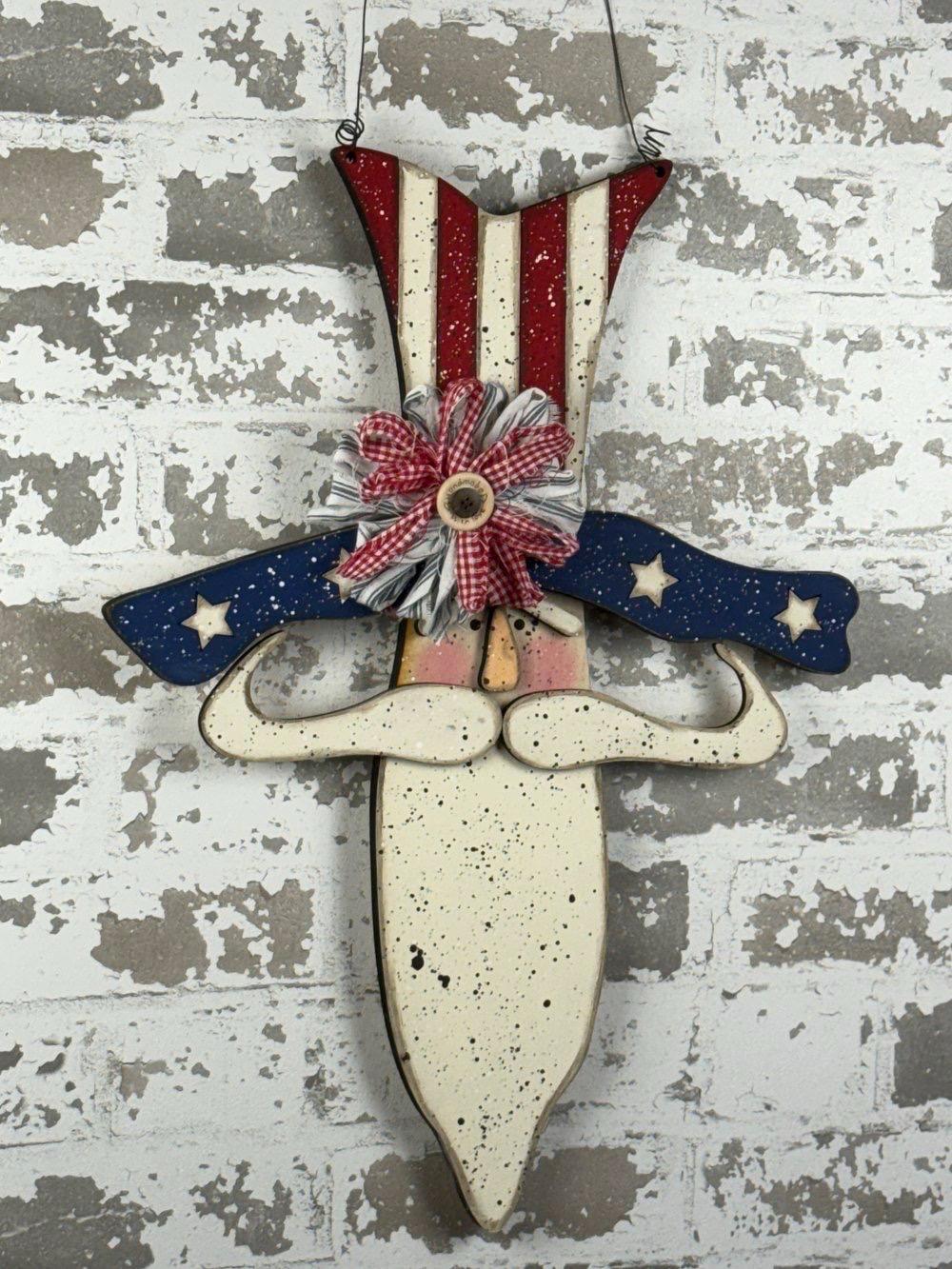 Long beard Uncle Sam door hanger UNPAINTED / Unassembled DIY Kit (blank)