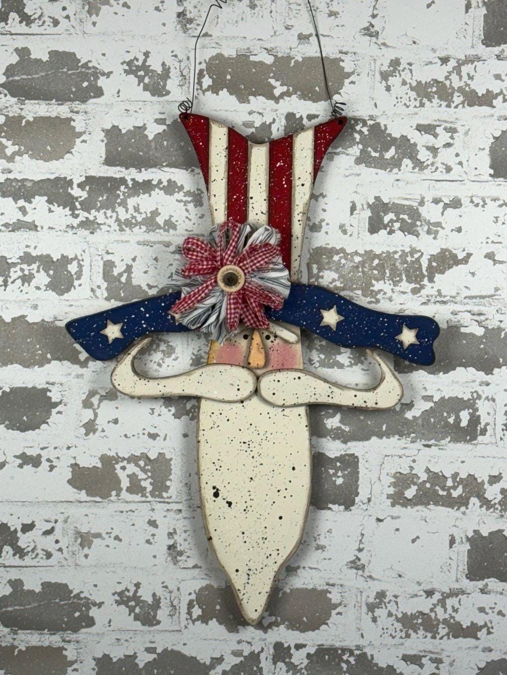 Long beard Uncle Sam door hanger UNPAINTED / Unassembled DIY Kit (blank)