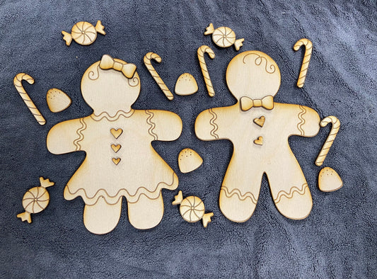 DIY Gingerbread Couple unpainted (SMALL SIZE)