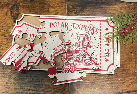 DIY Polar Express Ticket puzzle unpainted