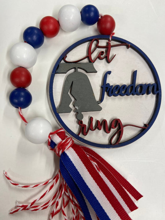 Let freedom ring tag/ornament unpainted