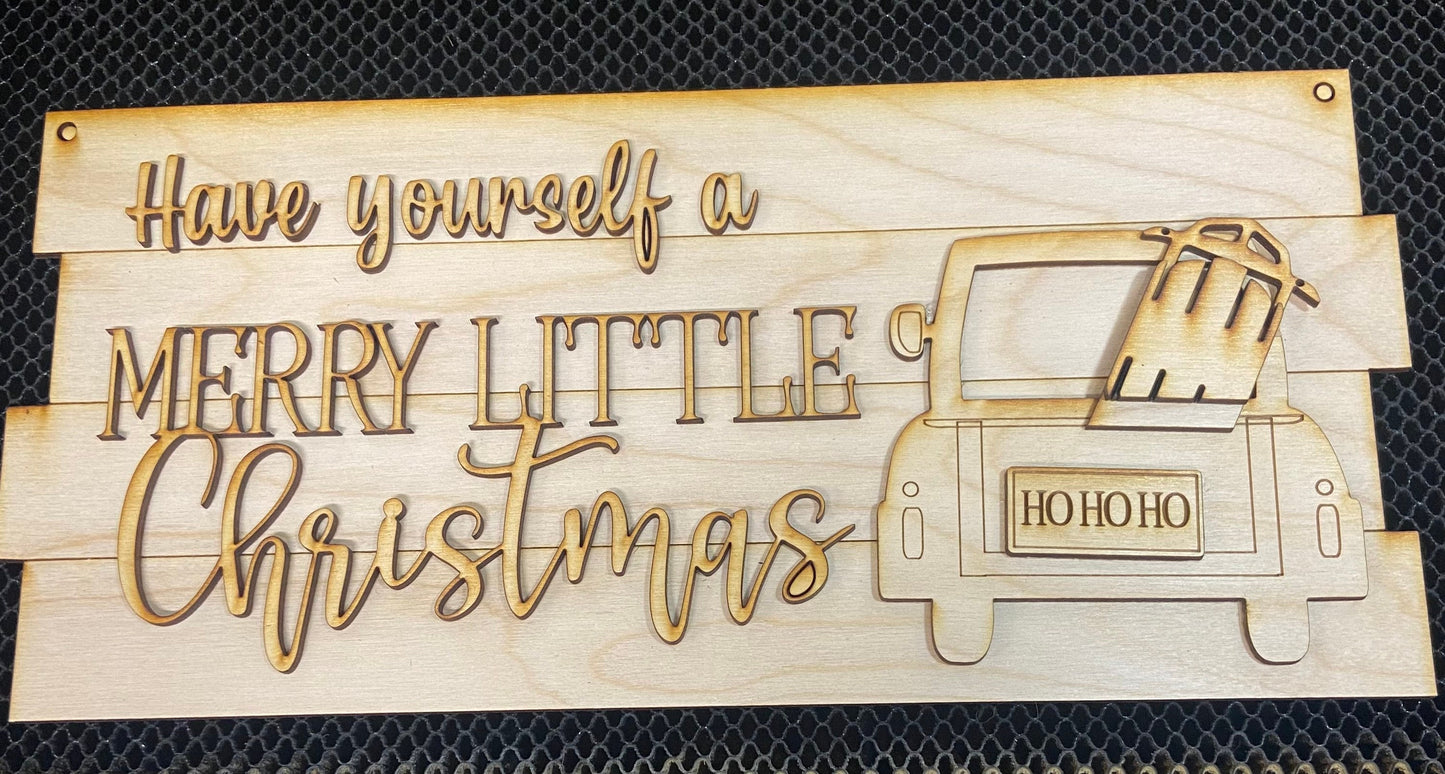 DIY Merry Little Christmas Sign unpainted