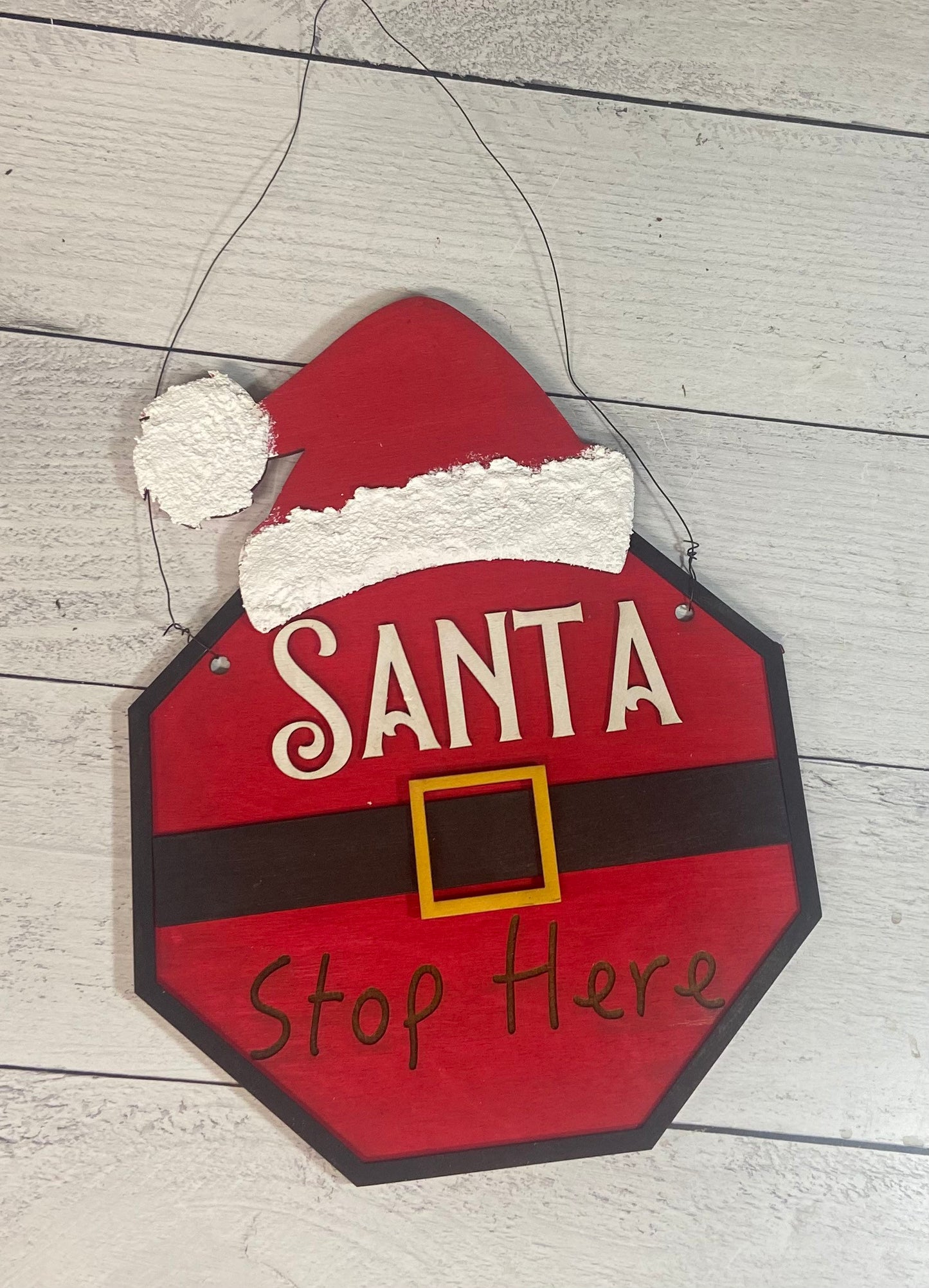 Santa Stop Here DIY sign unpainted
