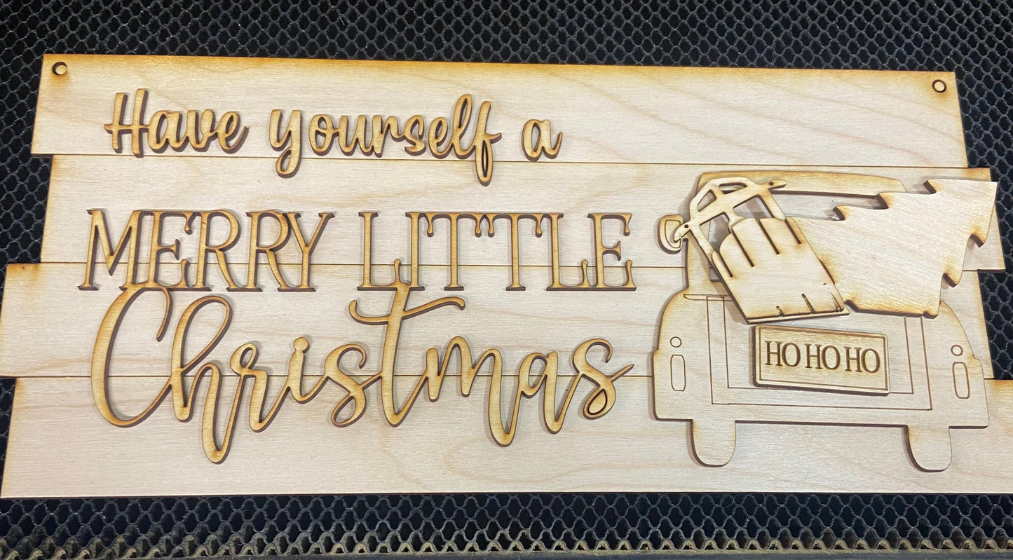 DIY Merry Little Christmas Sign unpainted