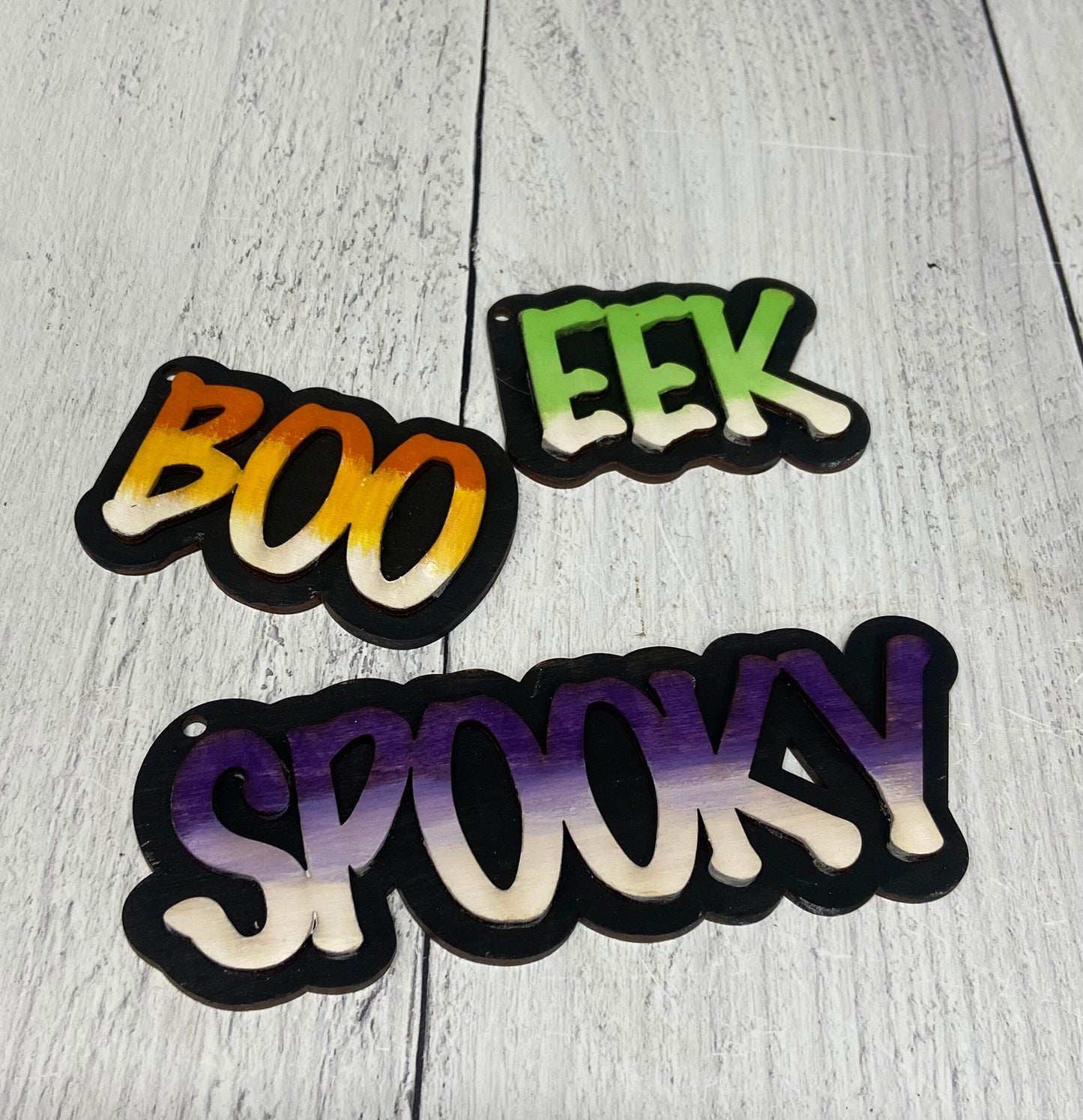 Eek boo spooky beaded garland tags (unpainted)