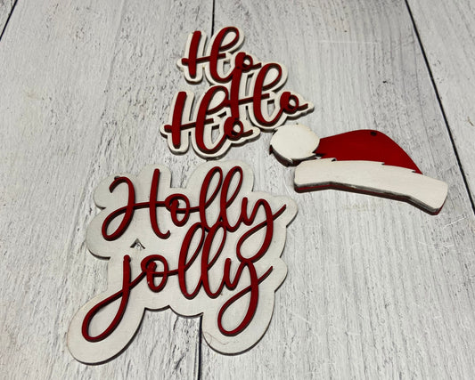 HO HO HO Garland Tags (unpainted)