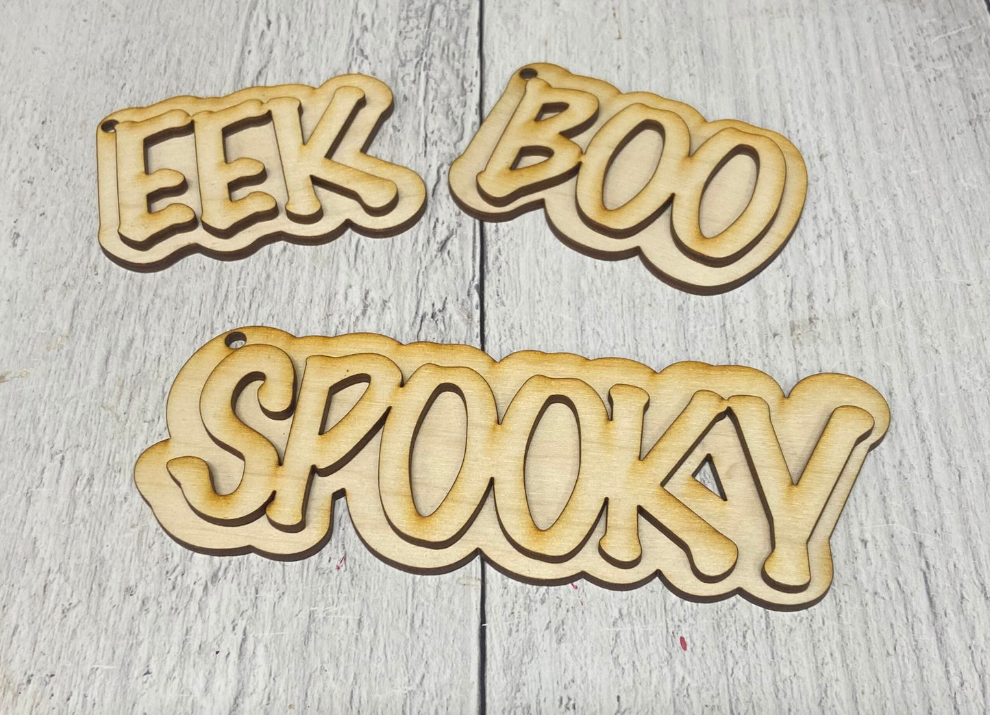 Eek boo spooky beaded garland tags (unpainted)