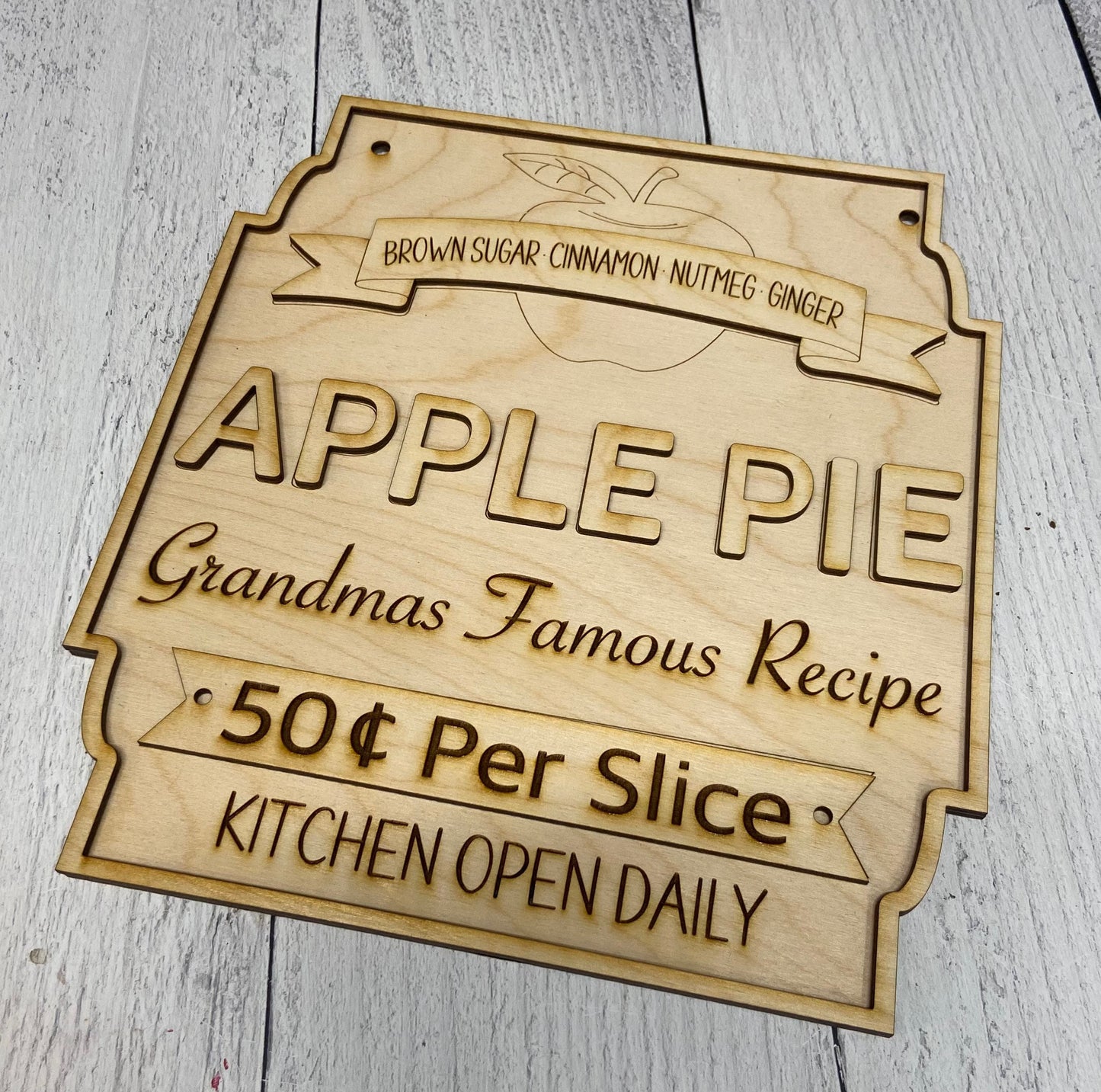 Grandmas Famous Apple Pie sign unpainted