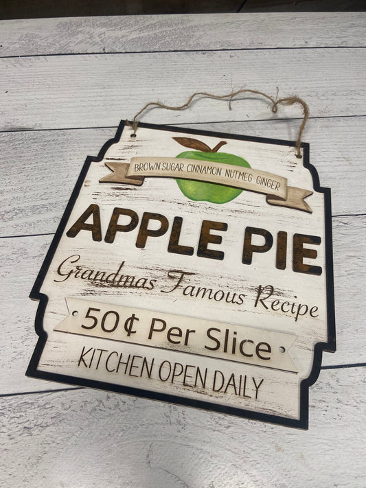 Grandmas Famous Apple Pie sign unpainted