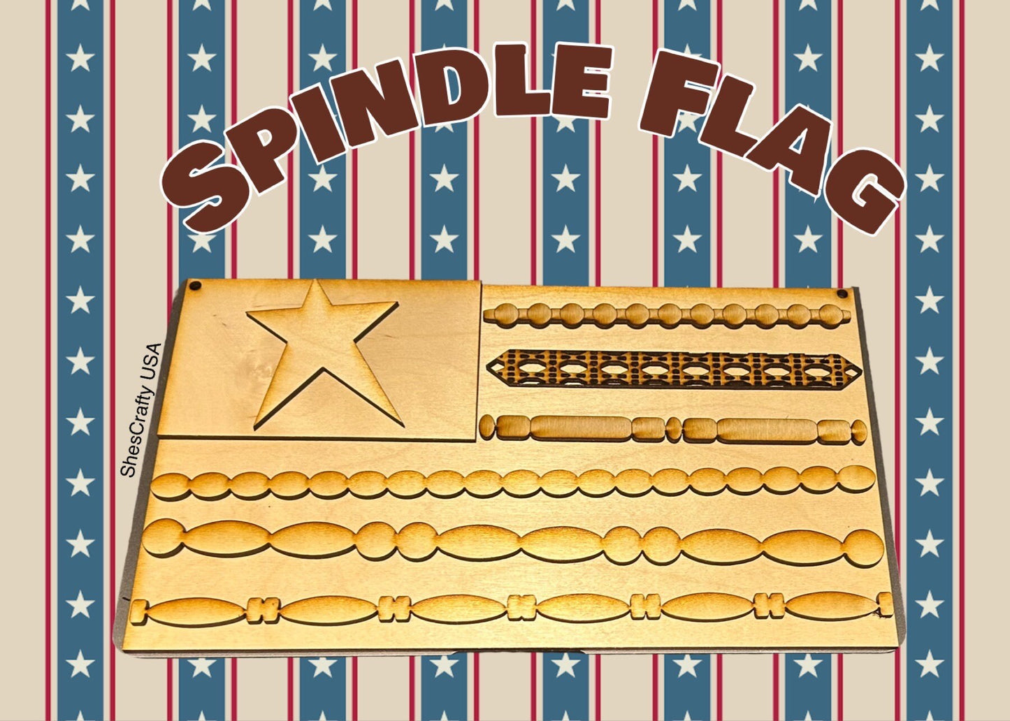 Spindle Flag Door Hanger DIY kit (unpainted)
