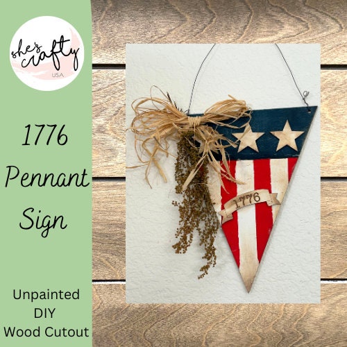 1776 Pennant Banner DIY UNPAINTED